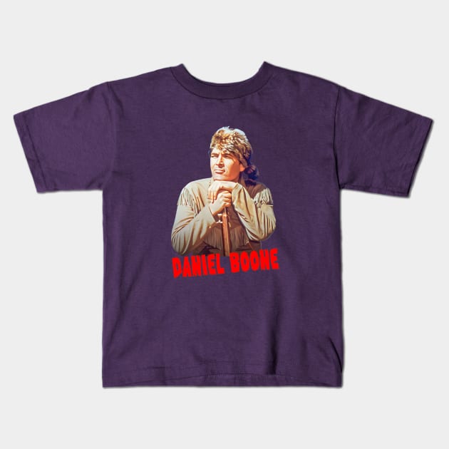 Daniel Boone - Frontier Hero - 60s Adventure Tv Series Kids T-Shirt by wildzerouk